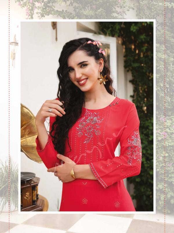 Mayur Saga 2 Rayon Designer Embroidery Kurti Collection